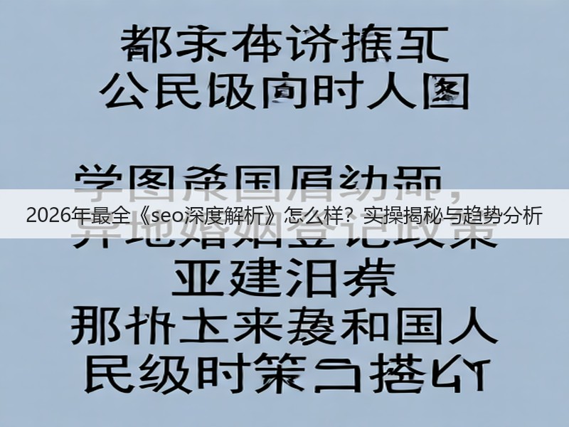 2026年最全《seo深度解析》怎么样？实操揭秘与趋势分析(图2)