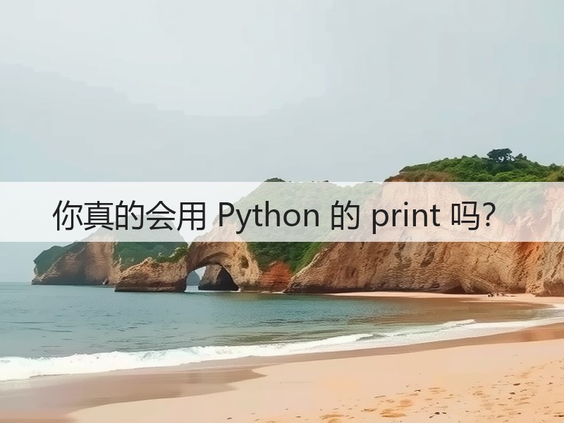 你真的会用 Python 的 print 吗？(图1)