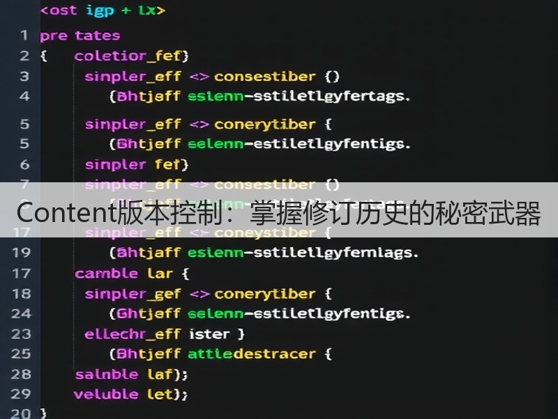 Content版本控制:掌握修订历史的秘密武器(图3) Content版本控制:掌握修订历史的秘密武器(图3)
