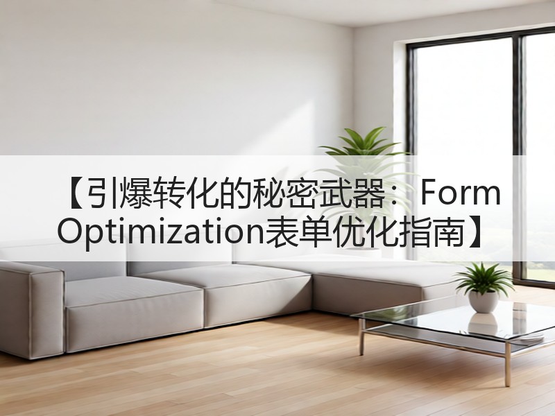 【引爆转化的秘密武器：Form Optimization表单优化指南】