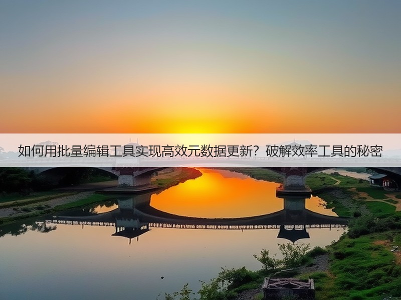 如何用批量编辑工具实现高效元数据更新?破解效率工具的秘密(图2) 如何用批量编辑工具实现高效元数据更新?破解效率工具的秘密(图2)