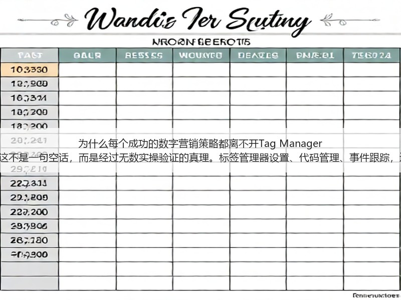 为什么每个成功的数字营销策略都离不开Tag Manager Setup?这不是一句空话,而是经过无数实操验证的真理。标签管理器设置、代码管理、事件跟踪,这些词汇(图2) 为什么每个成功的数字营销策略都离不开Tag Manager Setup?这不是一句空话,而是经过无数实操验证的真理。标签管理器设置、代码管理、事件跟踪,这些词汇(图2)