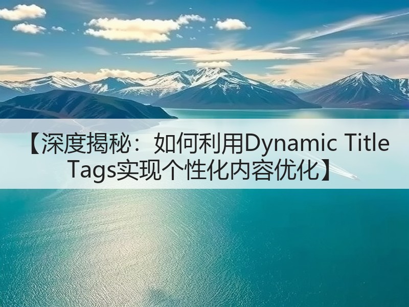 【深度揭秘:如何利用Dynamic Title Tags实现个性化内容优化】(图2) 【深度揭秘:如何利用Dynamic Title Tags实现个性化内容优化】(图2)